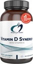 Design for sundhed D-vitamin Synergy - 2000 IE D-vitamin med K tillæg - understøtter sunde mooder, ben sundhed + immunforsvar for voksne - VIT D3 + vitamin K - Gluten Free + non- GMO (240 kapsler)