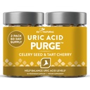 Udrensning! Urisyre Flush - Spis og drik, hvad du vil - Detox og rense med selleri frø ekstrakt, Tart Cherry & Chanca Piedra for effektiv fælles støtte & aktiv mobilitet - 120 bløde Veganske kapsler