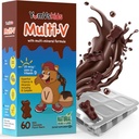 YUM- V 'S - Kids Multivitamin Chewable Chocolate Bears - Multivitamin for børn Supplement - 16 Vitamin & Mineraler - Vitamin herunder D, zink, C, B Complex & mere, 60 Count Pack af 1