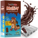 YUM- V 'S - Kids Multivitamin Chewable Chocolate Bears - Multivitamin for børn Supplement - 16 Vitamin & Mineraler - Vitamin herunder D, zink, C, B Complex & mere, 60 Count Pack af 1
