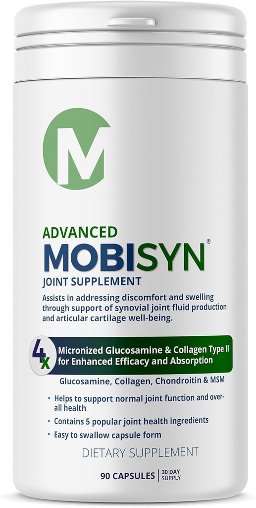 4X Avancerede fælles støttekapsler, ekstra styrke formel for inflammation, Glucosamin Chondroitin, Collagen type II, MSM, 150mg C-vitamin immunforsvar & samlet sundhed, gluten fri, 90 kapsler