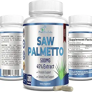 Extra Strength Saw Palmetto - 45% ekstrakt prostata supplement, reducere hyppig vandladning, DHT Blocker for hårvækst, Non- GMO, 100 kapsler