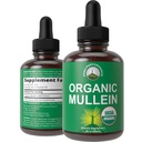 USDA Organic Mullein Leaf Drops til Lungs, Respiratory Health, Detox, Cleanse. Høj biotilgængelighed for kvinder, mænd, børn. Flydende tinktur supplement. Sooth Lungs, Hough, Congestion. Vegansk, Zero Sugar