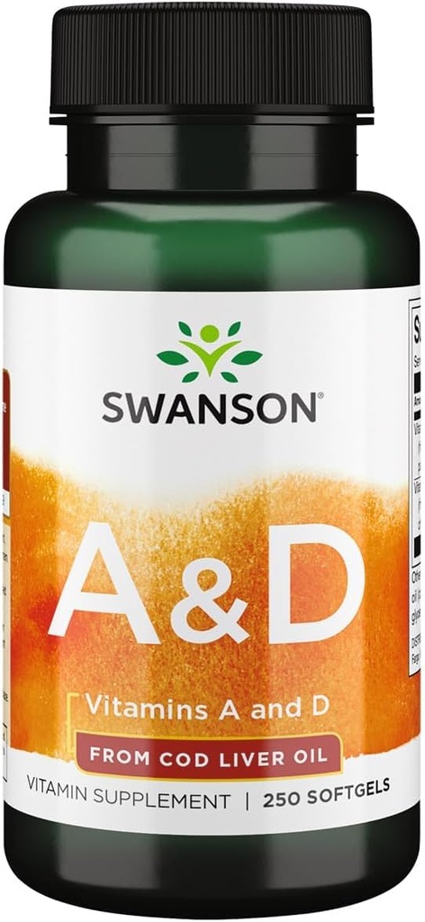 Swanson Vitamin A & D Skin Eye Immunsystem Sundhed 250 Sgels
