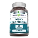 Amazing Formulas Mænds Multivitamin- > 124; fødevarer baseret på < 124; Tablets Supplement > 124; Perfect Blend of Vitamin, Minerals, 25 Million CFU probiotika & food- baserede enzymer (1 pakke, 75 Tæl)