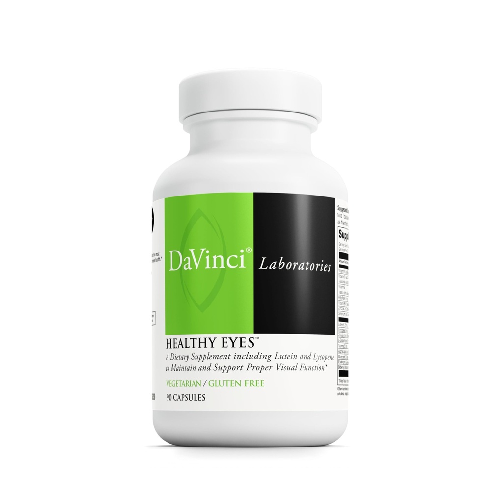 DAVINCI Labs Sunde Øjne - Kosttilskud til at opretholde sund visuel funktion og støtte øje sundhed * - med vitaminer, mineraler, Lutein, Lycopene, Zeaxanthin og mere - 90 vegetabilske kapsler