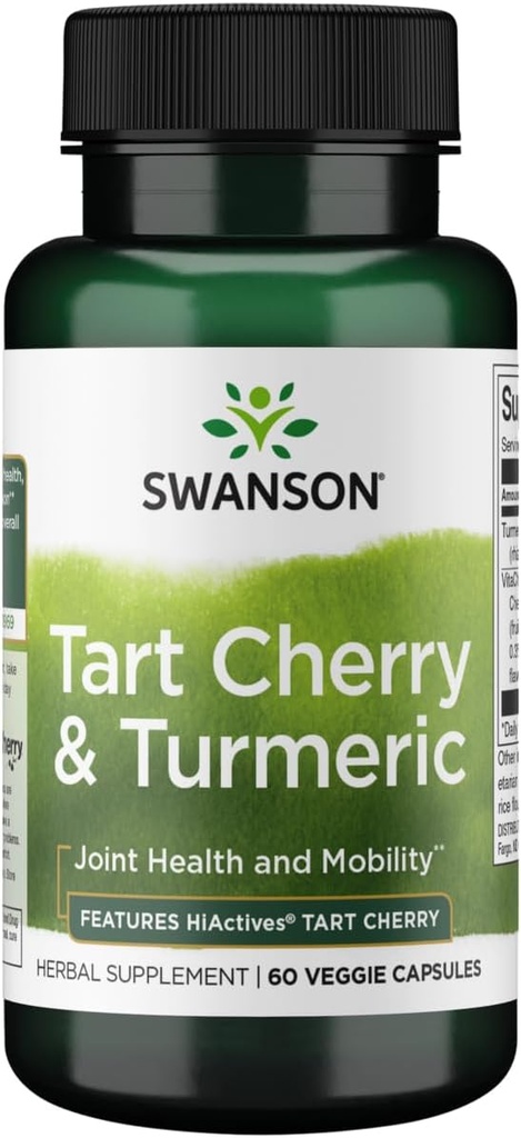 Swanson Hiactives Tart Cherry & Turmerisk 60 Veg kapsler