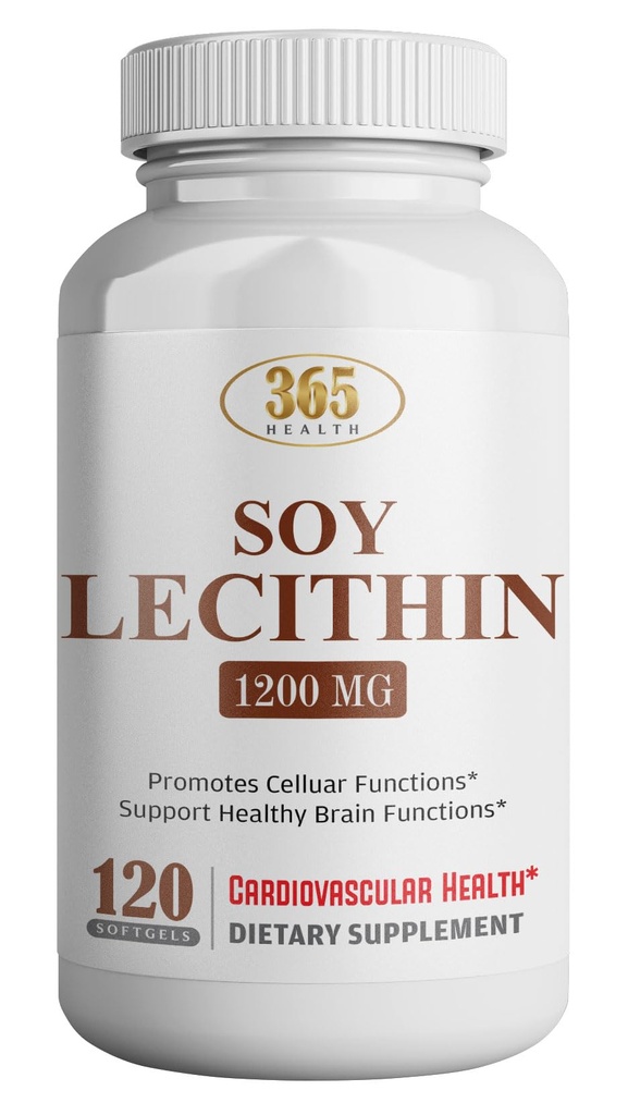 SUNDHED LFE Lecithin 1200mg, høj potens, 120 Softgel, naturlig kombination af essentielle fedtsyrer til støtte for hjerne & nerve funktioner - Lecithin Food Grade, 1200mg per servering, Kosttilskud