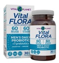 Vital Planet - Vital Flora Mænd Daglige Probiotika, 60 Millioner CFU, 60 Diverse Stains, 7 Organic Prebiotics, Immunsupport, Gas Relief, Colon og fordøjelsessygdomme Probiotika til mænd 30 Kapsler