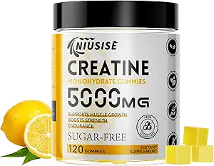 Creatinmonohydrat Gummies, 120 Creatinine Sugar Free Gummies med 1000 mg Magnesiumkompleks og L- Threonat til mænd og kvinder, energistøtte 1 pakke
