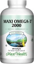 Omega 3 Supplement - Omega-3 Fish Oil 2000mg - Natural Source of EPA & DHA - Heart, Brain & Joint Health - Kosher Certified Wild Caught Marine Fish - 200 Vegetarian Softgels by Maxi Health