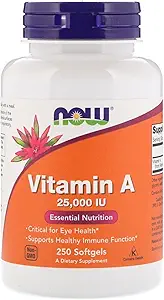 Nu Foods Vitamin A, 25000 IE fra fisk leverolie, 250 Softgels (pakke med 2)