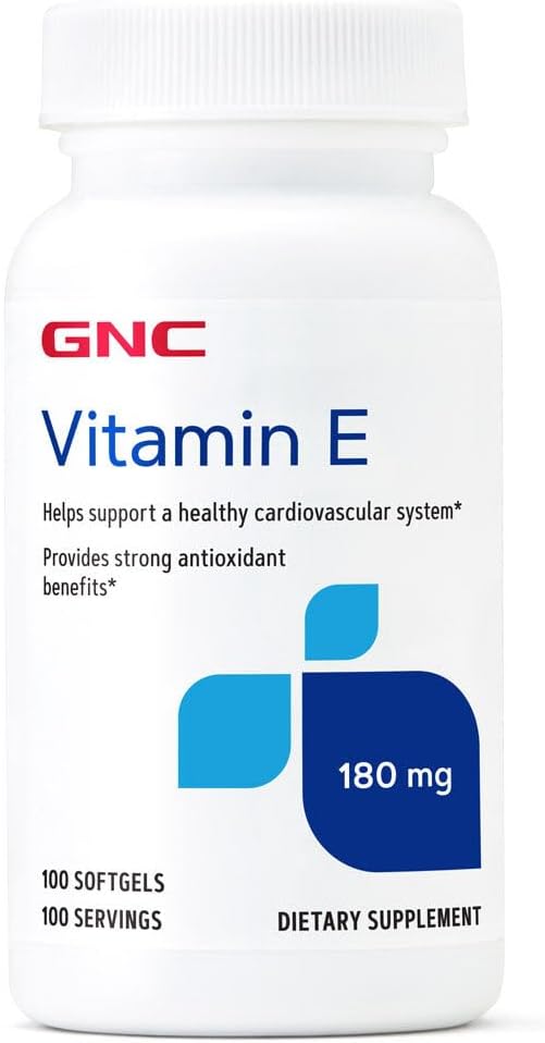GNC Vitamin E 200mg tillæg, understøtter en sund hjerte-kar-system, 100 Servere