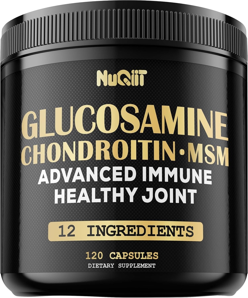 Glucosamin Chondroitin MSM med immunforsvar og fælles støtte Supplement 2000mg - Gurkemeje Curcumin Root, Boswellia, Elderberry, Echinacea & mere - 120 kapsler - Knoglesundhed, fleksibilitet og styrke støtte