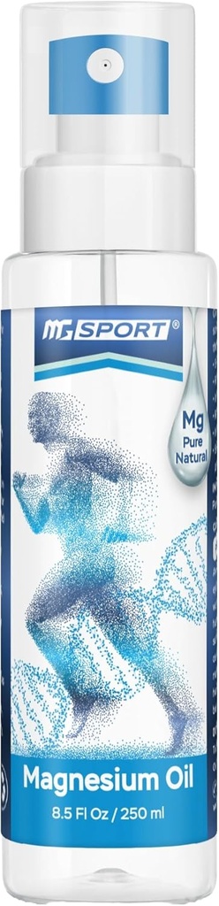 Magnesium Oil Spray - 250 ml Magnesium Chlorid Høj Absorption og Rene fra det Døde Hav, Ingen Konserveringsmidler - Understøtter søvn, muskel opsving og kramper. 1.400 sprays - 8 mg Mg pr. spray.