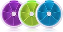 Kreativ transportabel Mini 7 Dag Ugentlig cirkulær form Rotary Cute Fruit Style Pill Storage Case Box (blandet farve)