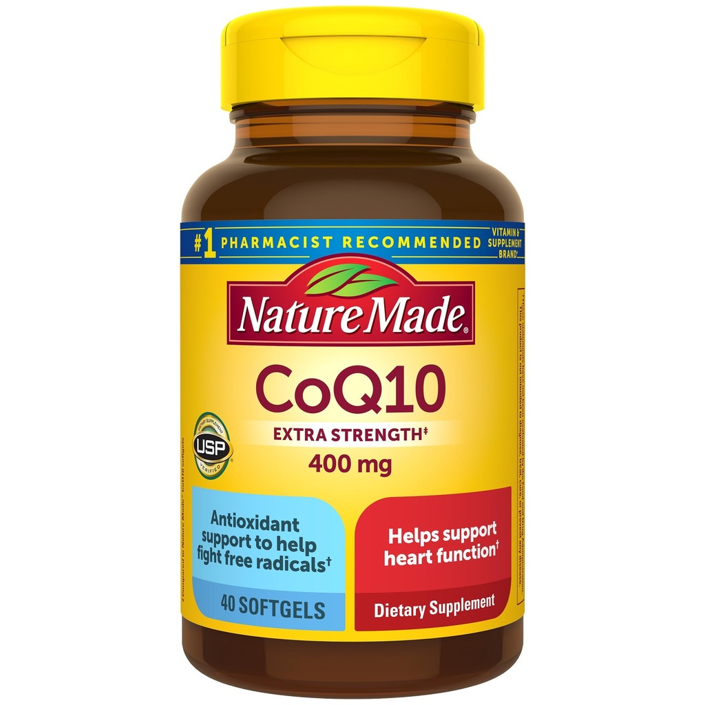 Nature Made CoQ10 400mg, Kosttilskud til Heart Health Support, 40 Softgels, 40 Day Supply