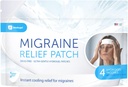 Migræne Relief Patch, Cooling Patches for Migræne, Feber, Hormone, & Hovedpine, Mess & Odor- Free Hydrogel Cooling, Lavet i USA, 1 Pack (4 x Patches) Hvid