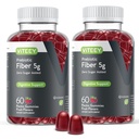 Viteey Prebiotic Fiber Gummies for adult, 5g - Gut Health & fordøjelig Opløselig Fiber Supplement Gummies - Zero Sugar Added, Vegan, Gluten- Free - 120 Greve