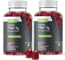 Viteey Prebiotic Fiber Gummies for adult, 5g - Gut Health & fordøjelig Opløselig Fiber Supplement Gummies - Zero Sugar Added, Vegan, Gluten- Free - 120 Greve