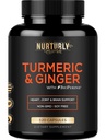 Gurkemeje med BioPerine & Ingefær, Sort Peber og 95% Curcuminoider - Høj Absorption Gurkemeje Kosttilskud til jord sundhed - Non- GMO, Gluten Free - 120 Kapsler