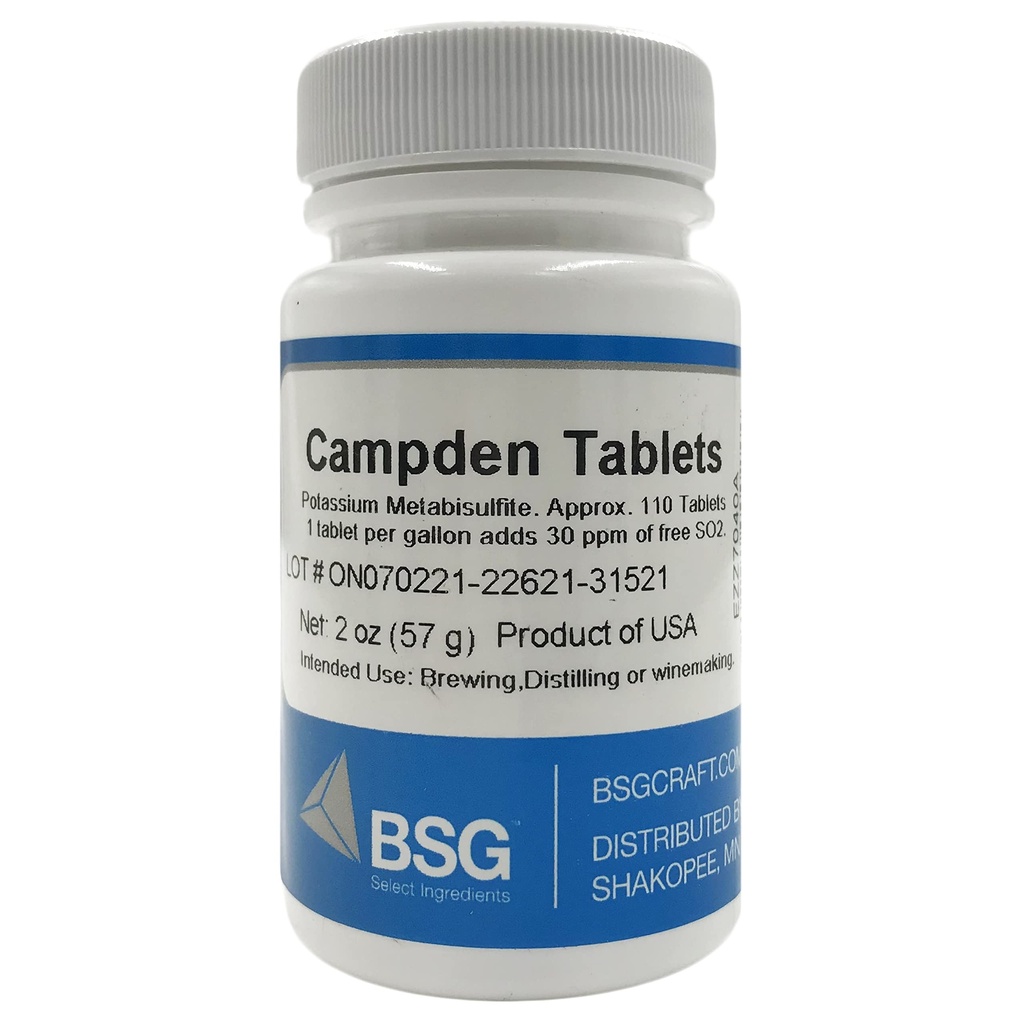 Tabletter (Kaliummetabisulfit), 2oz