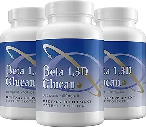 Transfer Point Immune Support Supplement Highly Purified Beta 1,3D Glucan (Pack of 3-500 mg b-glucan Fiber per Capsule)