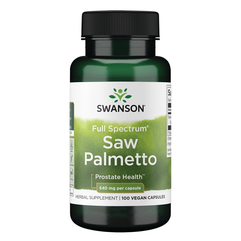 Swanson Saw Palmetto - Herbal supplement fremme mandlige prostata sundhedsstøtte - Natural Hår supplement & Urinary sundhedsstøtte - 540 mg 100 kapsler