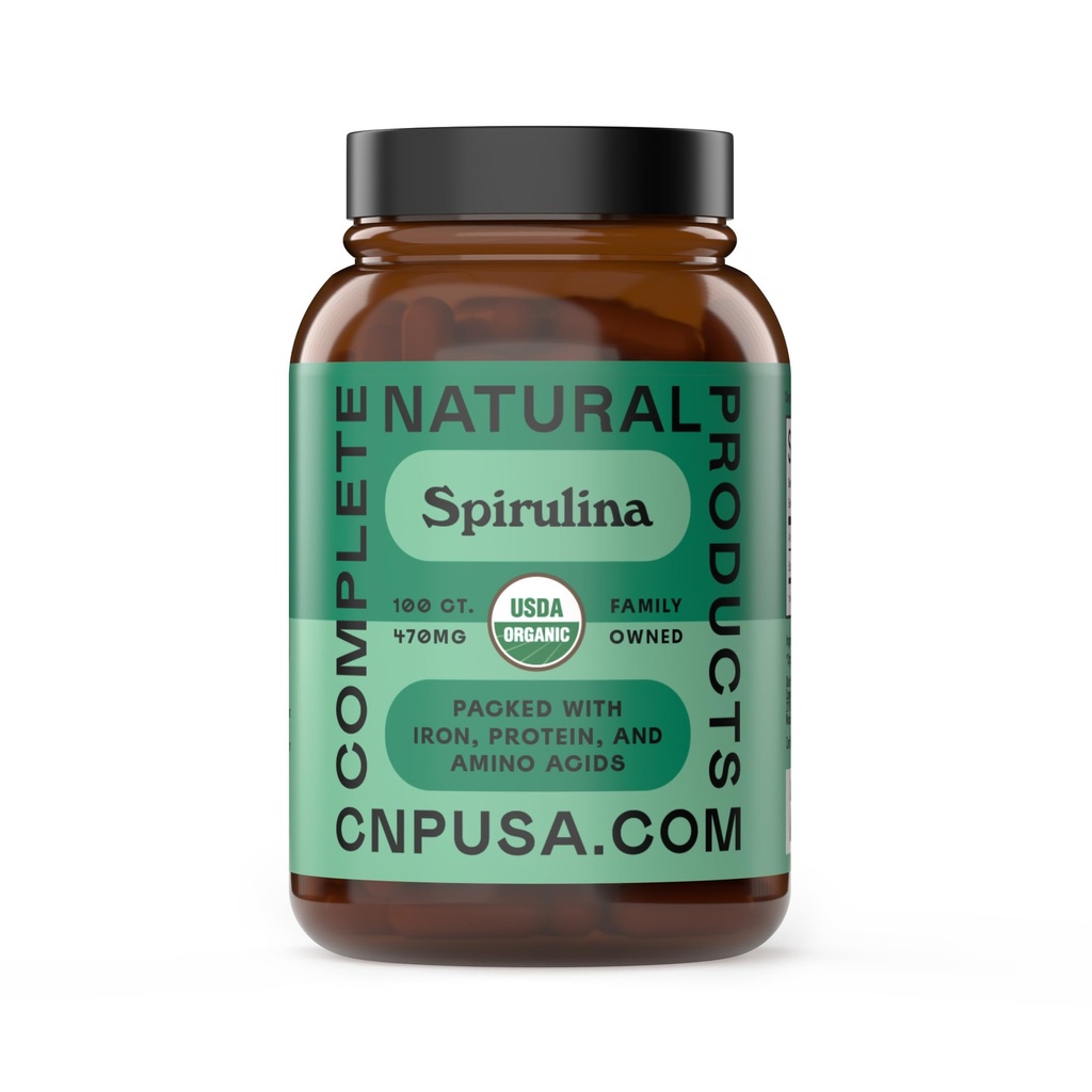 Pure Hawaiian Blue Green Spirulina pulver kapsler - 470mg kapsler 100 piller, ikke GMO, naturlige