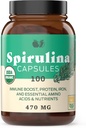 Pure Hawaiian Blue Green Spirulina pulver kapsler - 470mg kapsler 100 piller, ikke GMO, naturlige