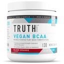 Sandhed Nutrition Vegan BCAA Powder- 2: 1: 1 Ratio Natural BCAAs Aminosyrer Powder for Energy, Muscle Building, Post Workout Recovery Drink for Muscle Recovery (Blood Orange, 30 Servere)