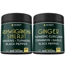 Bundle 5in1 Ashwagandha Shilajit & 5in1 Ginger Supplement - Support Heart, fordøjelse Sundhed og immunforsvar