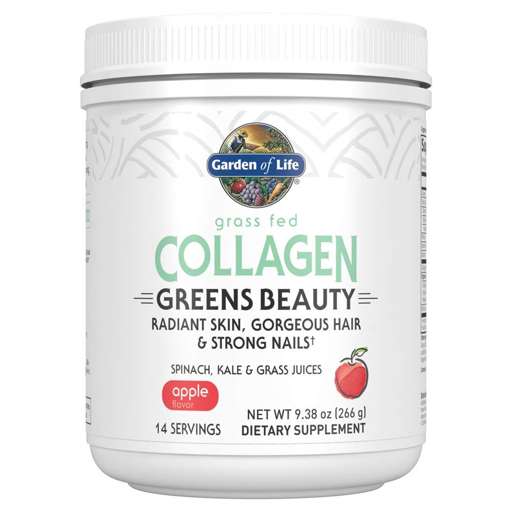 Have of Life Grass Fed Collagen Green Beauty Powder - Apple, 14 Servering, for Kvinder Hår Nails Joints, Collagen Peptider Powder + Protein + Green Supplement