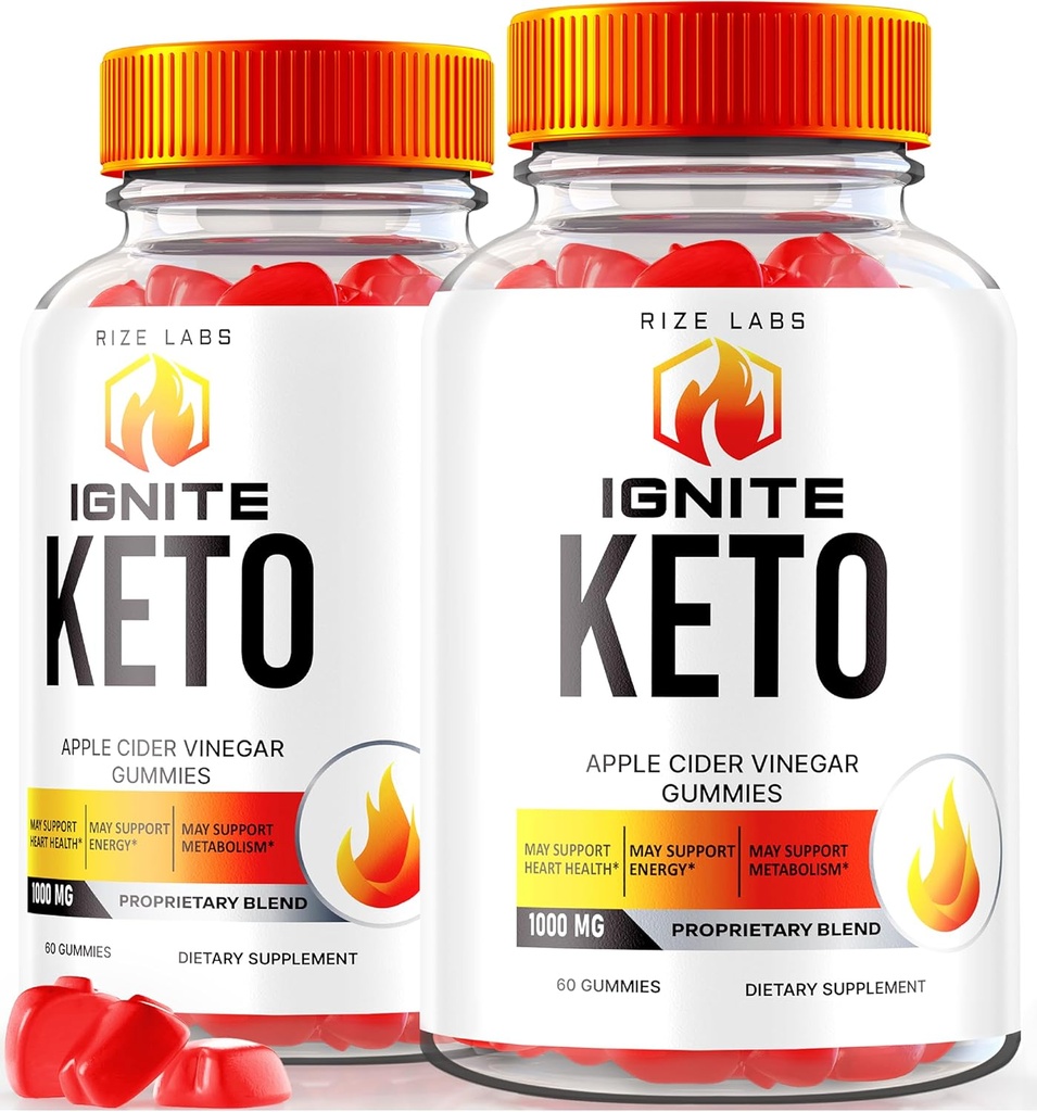 rize laboratorier (pakke med 2 Ignite Keto ACV gummies for Advanced Weight Loss, Kosttilskud (120 gummies)