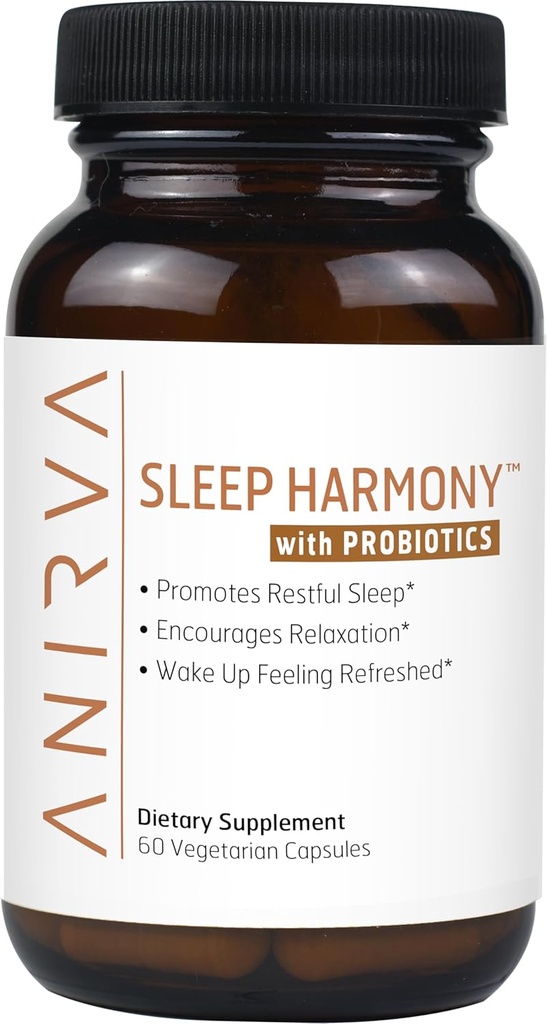 Sleep Harmony - Natural Sleep Supplement med Probiotika, Magnesium, Ashwagandha, Kamille, GABA, Melatonin - Non-Habit Forming Supplement for afslapning, Stress Relief, Bedre Sleep Aid