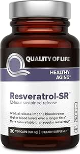Livskvalitet Resveratrol SR - Kraftfuld Anti Aging Alle naturlige Formel - 30 Vegicaps