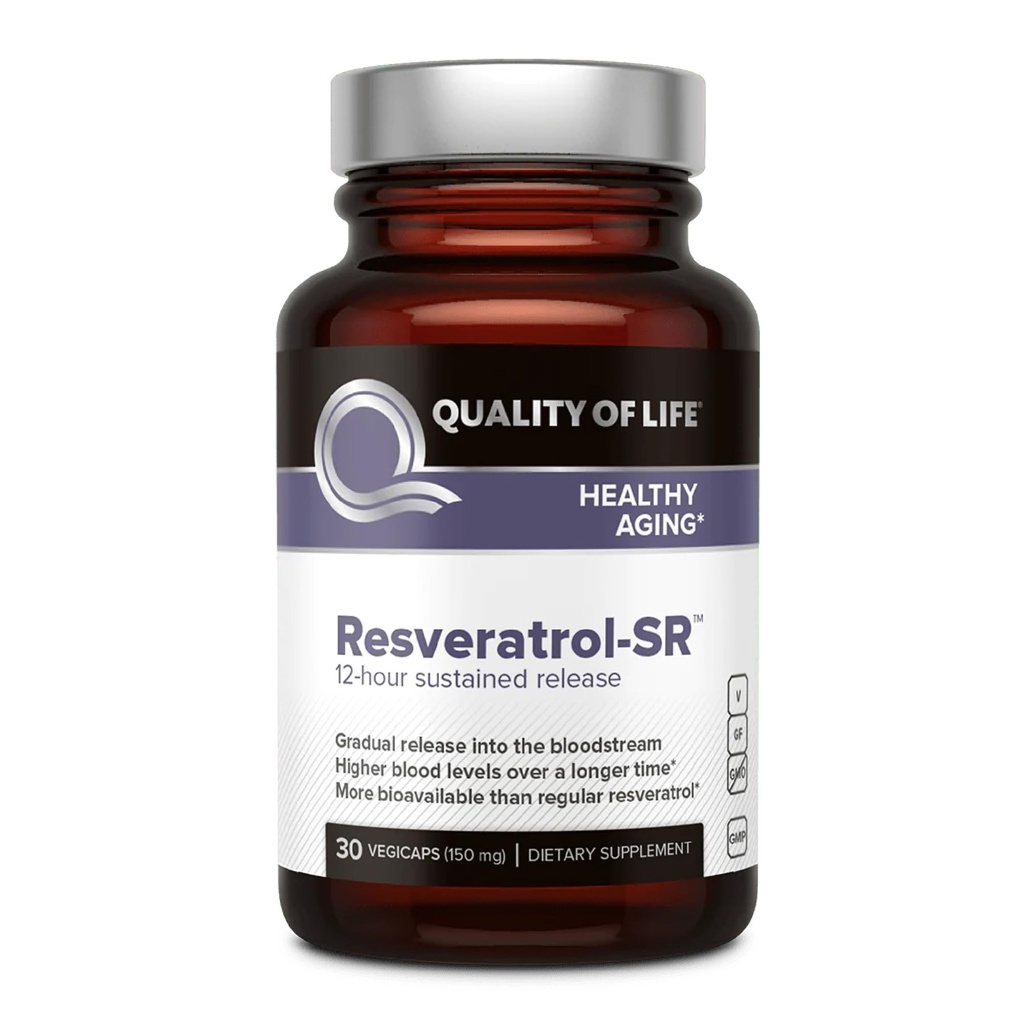 Livskvalitet Resveratrol SR - Kraftfuld Anti Aging Alle naturlige Formel - 30 Vegicaps