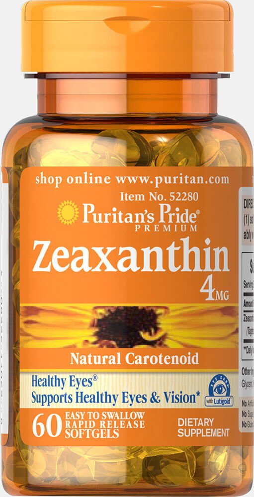 Puritans Pride Zeaxanthin 4 mg- 60 Softgels