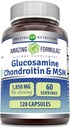 Amazing Formulas Glucosamin Chondroitin MSM 1850 mg Per Serving Kapsler Supplement 124; Non- GMO Note 124; Gluten Free