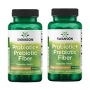 Swanson Prebiotic + Probiotic Fiber - Natural Supplement fremme fordøjelsessystemet og immunforsvar - Aids Regularity & GI Tract Health - (60 kapsler, 500 millioner CFU hver) (2 pakke)