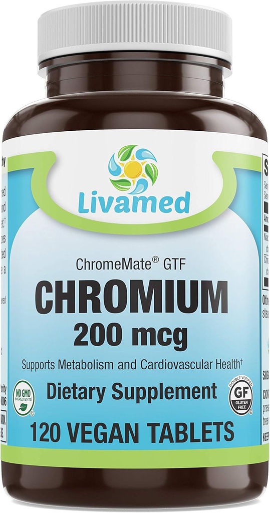 Livamed - Chrom 200 mcg (ChromeMate GTF) Veg Tabs 120 Tæl