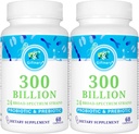Probiotics for Women & Men - 300 Billion CFU, 24 Strains Probiotics + 15 Organic Herbs Prebiotics for Digestive, Gut Health, Immune, Constipation, Diarrhea & Whole-Body Health - 4 Months Supply