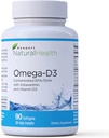 Omega- D3, Koncentreret EPA & DHA, Astaxanthin & D3- vitamin- 124; Superior DHA & EPA Ratio for Heart, Brain, Joint & Immune Health, Sourced from Sustainable Calamarine (Squid Oil)