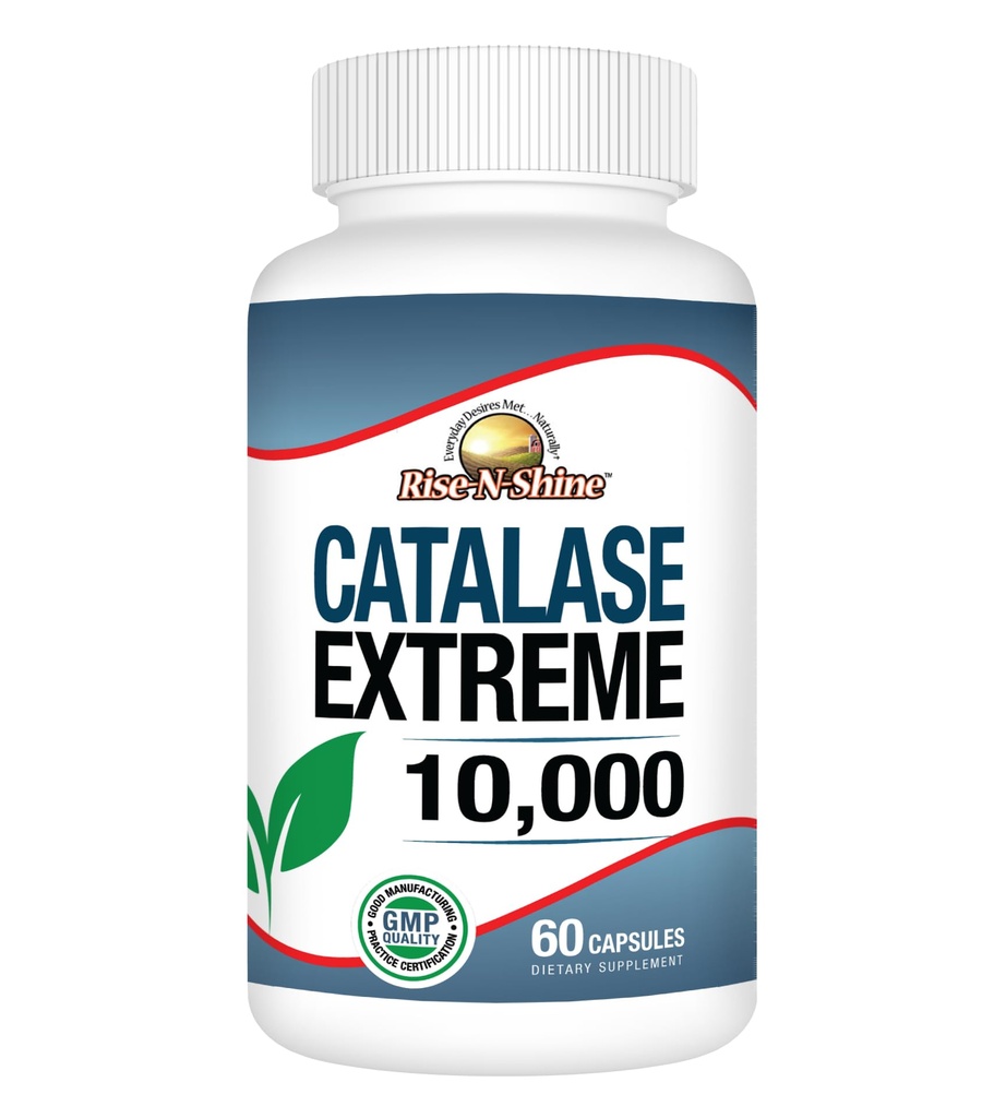 Rise- N- Shine Catalase Extreme Supplement 10.000 med Saw Palmetto, Biotin, Fo- Ti, PABA - Hårtilskud til stærkt hår - 60 kapsler