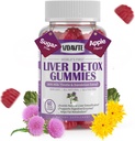 Sugar- fri lever rense Detox & reparation Gummies - 1500mg mælk tidsel tillæg med Artiskoke, Mælkebøtte og 20 + urter - Essentiel leverstøtte supplement til mænd og kvinder (60 Vegansk Gummies)