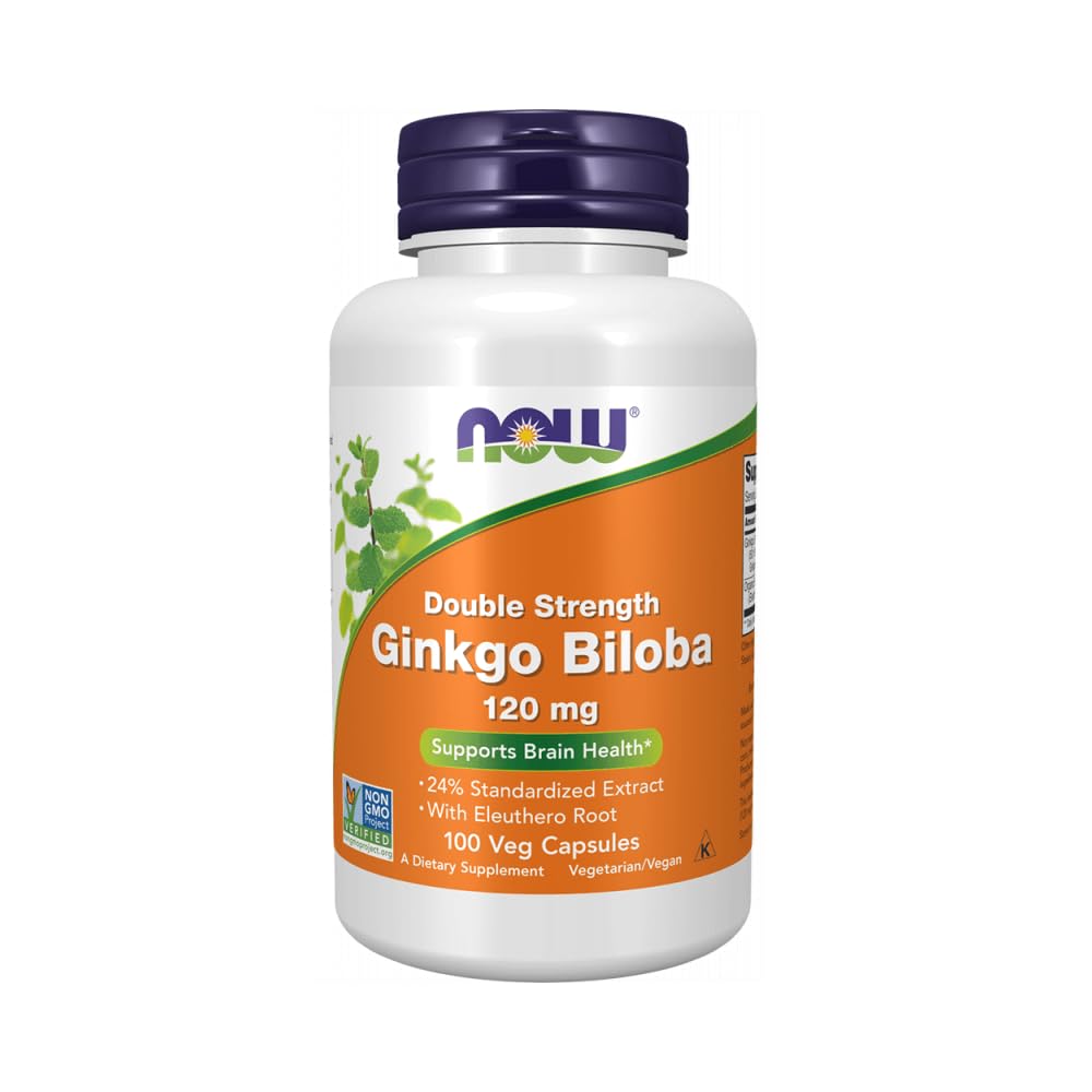 Now Foods Ginkgo Biloba, 120 mg, 100 Veg Kapsler