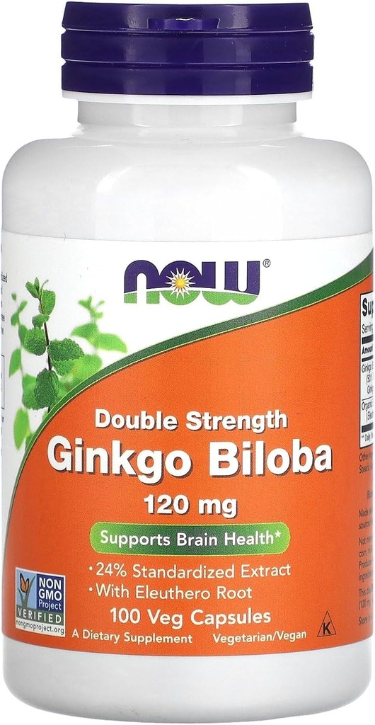 Now Foods Ginkgo Biloba, 120 mg, 100 Veg Kapsler