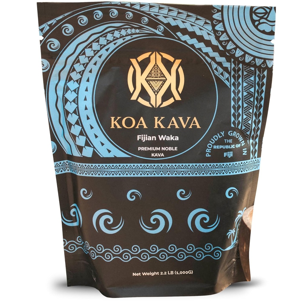 Koa Kava Fiji Kava Powder - Premium Noble Loa Waka Root Balanced and Mellow Feel (1 KG, 2,2LB)