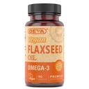 Deva Vegan Omega-3 Flaxseed Oil Supplement - 1000 MG Per Serving - Cold- Pressed & Uraffineret - Fish Oil Alternative - med Omega-3 ALA - 90 Kapsler, 1- Pack