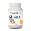 Ayush Pet Livit-2 - Hund Lever Support, Naturlig Lever Support til katte, Hunde & Heste, Understøtter Samlet Wellness, Sund Hud og Coat til Kæledyr - 90 tabletter